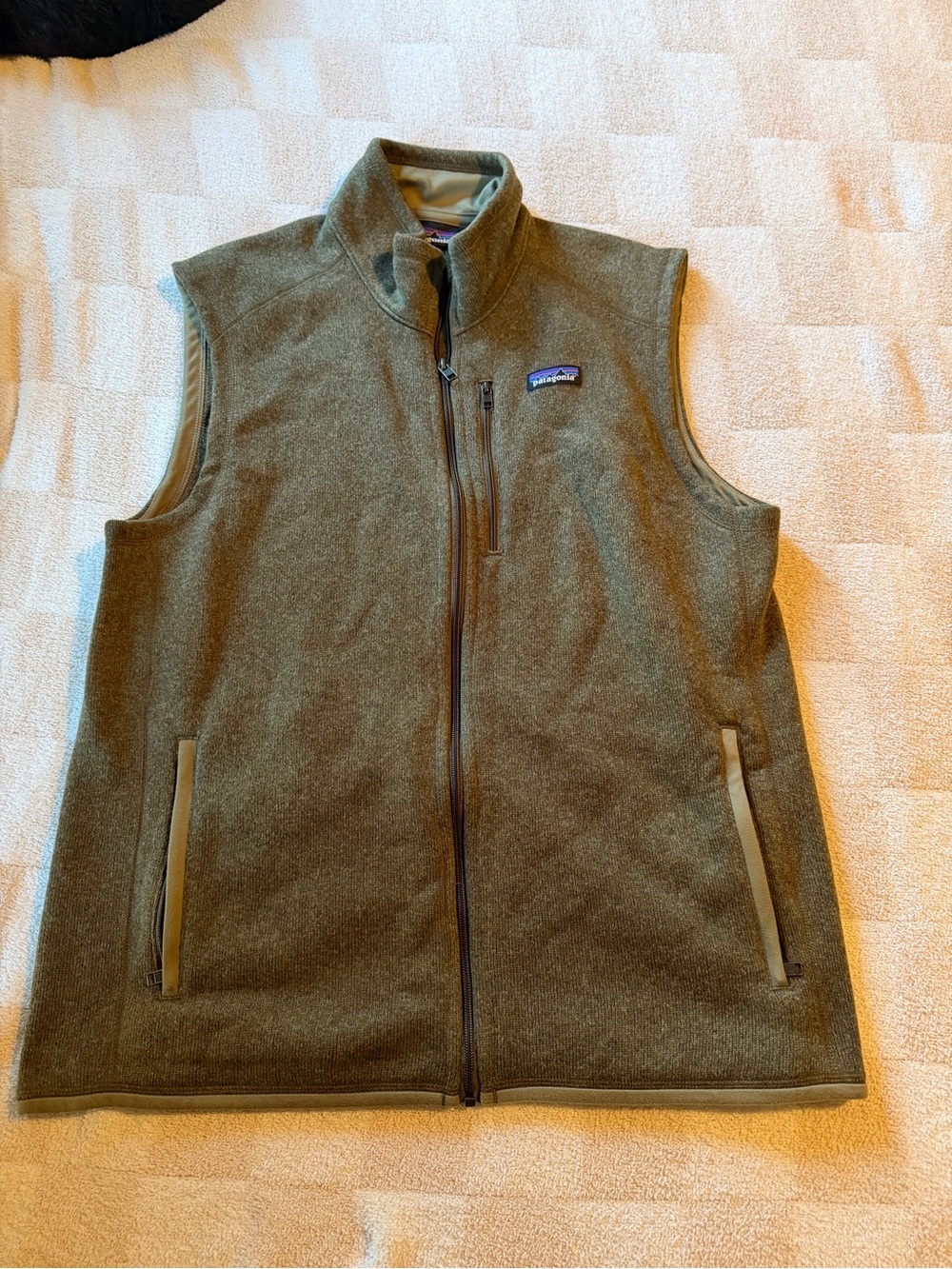 Patagonia Olive Green Fleece Zip-Up Vest